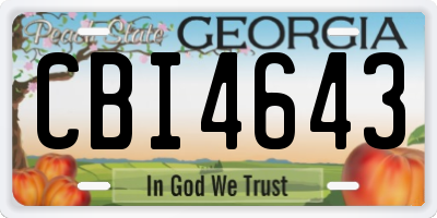 GA license plate CBI4643