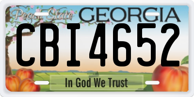 GA license plate CBI4652