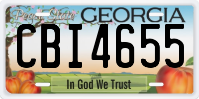 GA license plate CBI4655