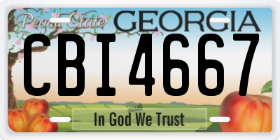 GA license plate CBI4667