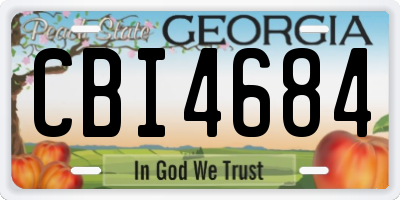 GA license plate CBI4684