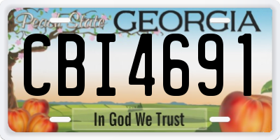 GA license plate CBI4691