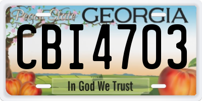 GA license plate CBI4703