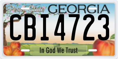 GA license plate CBI4723
