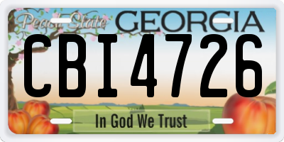 GA license plate CBI4726
