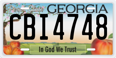 GA license plate CBI4748