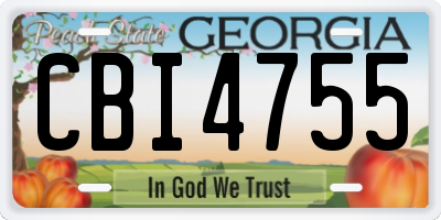 GA license plate CBI4755