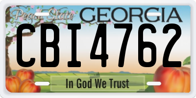 GA license plate CBI4762