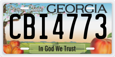 GA license plate CBI4773