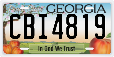 GA license plate CBI4819