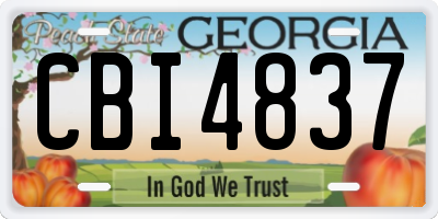 GA license plate CBI4837