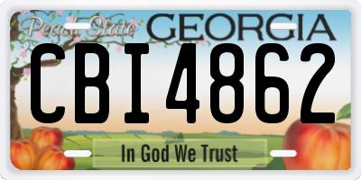 GA license plate CBI4862