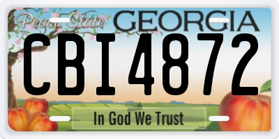 GA license plate CBI4872