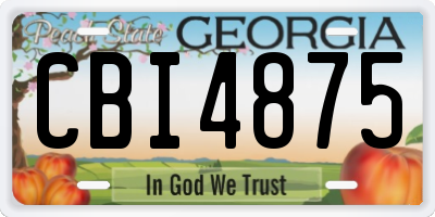 GA license plate CBI4875