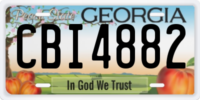 GA license plate CBI4882