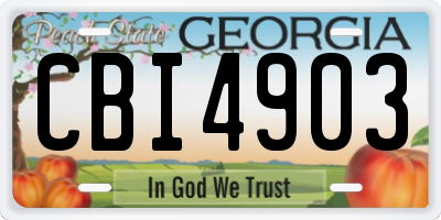 GA license plate CBI4903
