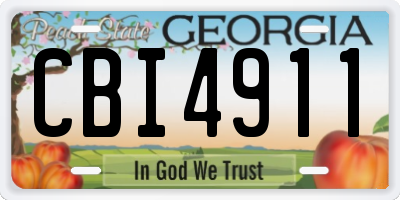 GA license plate CBI4911