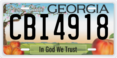 GA license plate CBI4918