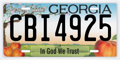 GA license plate CBI4925