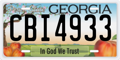 GA license plate CBI4933