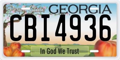 GA license plate CBI4936