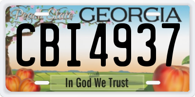 GA license plate CBI4937