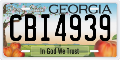 GA license plate CBI4939