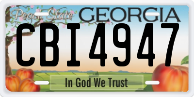 GA license plate CBI4947