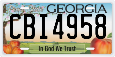 GA license plate CBI4958