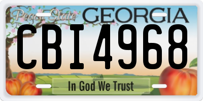 GA license plate CBI4968