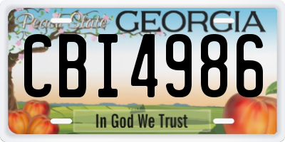 GA license plate CBI4986