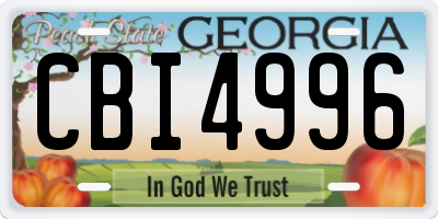 GA license plate CBI4996