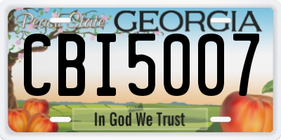 GA license plate CBI5007