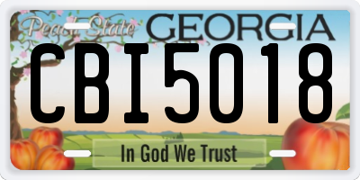 GA license plate CBI5018