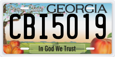 GA license plate CBI5019