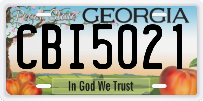 GA license plate CBI5021