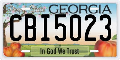 GA license plate CBI5023