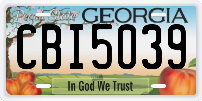 GA license plate CBI5039