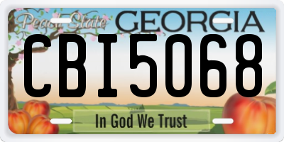GA license plate CBI5068