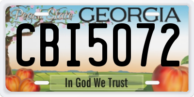 GA license plate CBI5072