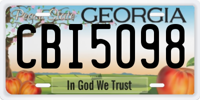 GA license plate CBI5098