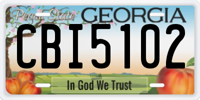 GA license plate CBI5102