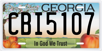GA license plate CBI5107