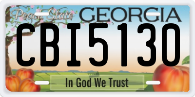 GA license plate CBI5130