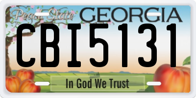 GA license plate CBI5131