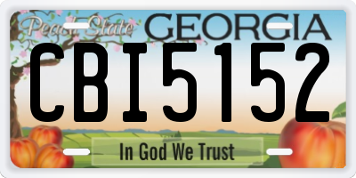 GA license plate CBI5152