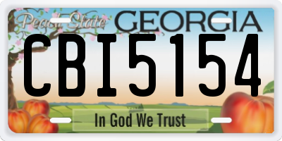 GA license plate CBI5154