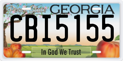 GA license plate CBI5155