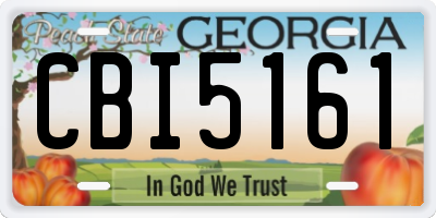 GA license plate CBI5161