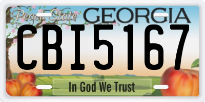 GA license plate CBI5167